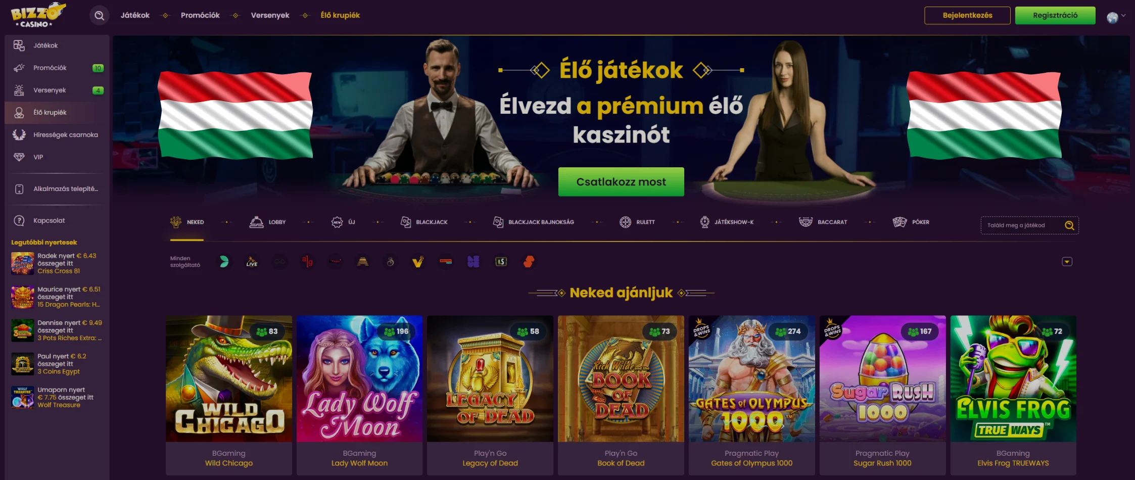 Bizzo Casino Élő Osztók